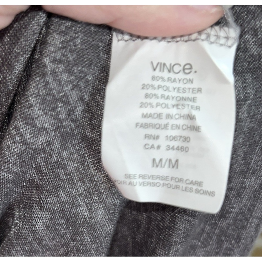 Vince Womens Top M Heathered Gray Slight Sparkle Minimalistic Neutral - Picture 7 of 7